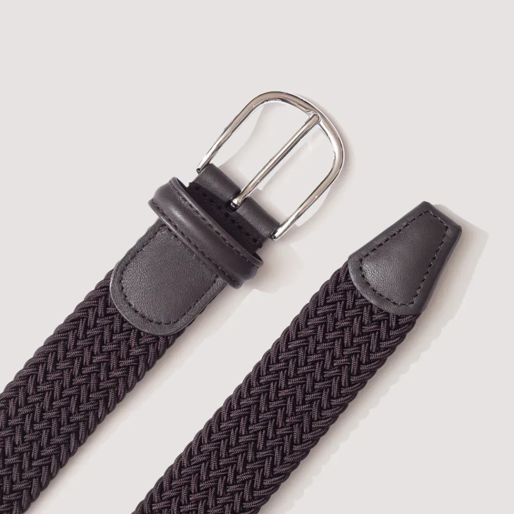 Belts|Anderson's Woven Belt - Dark Brown