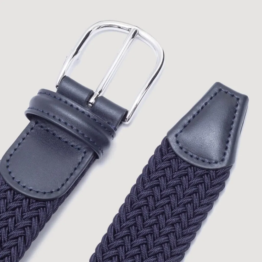 Belts|Anderson's Woven Belt - Navy