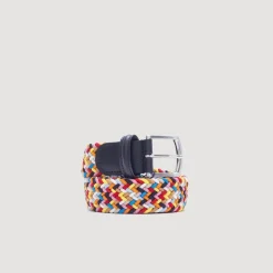 Belts|Anderson's Woven Belt - Pink Multi