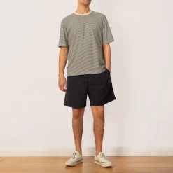 T-Shirts|Folk 1x1 Stripe Tee - Deep Green
