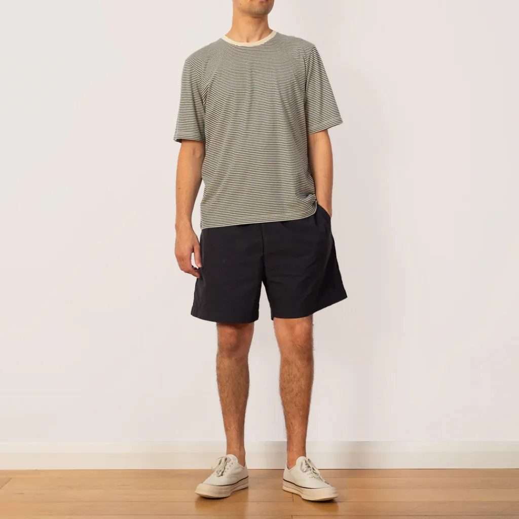 T-Shirts|Folk 1x1 Stripe Tee - Deep Green
