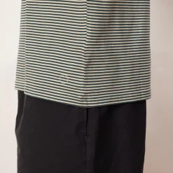 T-Shirts|Folk 1x1 Stripe Tee - Deep Green