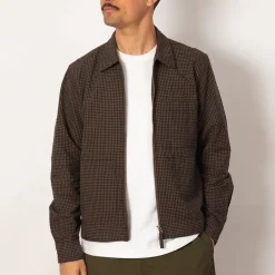 Jackets|Universal Works Zip Uniform Jacket - Navy Japanese Seersucker