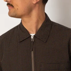 Jackets|Universal Works Zip Uniform Jacket - Navy Japanese Seersucker